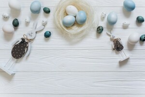 Blau, Hase, Dekoration, Ostern, Eier, glücklich, Frühling, zärtlich