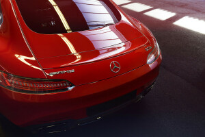 AMG, GT S, Mercedes-Benz, Posteriore, rosso, supercar, Svizzera