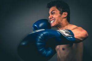 Boxe, crochet gauche, sport