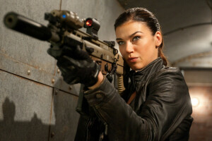 adrianne palicki, Adrienne Paliki, Cobra 2, G. I. Joe: Jogue Cobra 2, luvas, Jaqueta, armas