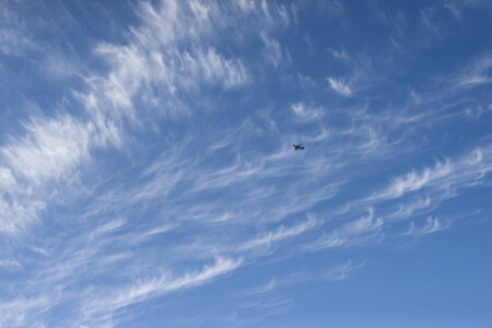 baggrund, flyet, himlen