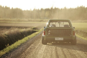 espalda, Caddie, la carretera, sombra, el sol, Volkswagen, rueda