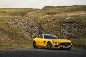 2015, AMG, C190, GT S, Mercedes, Especificação do Reino Unido, amarelo