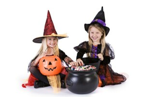 caldaia, caramella, bambini, figli di, costume, Halloween, vacanza, zucca