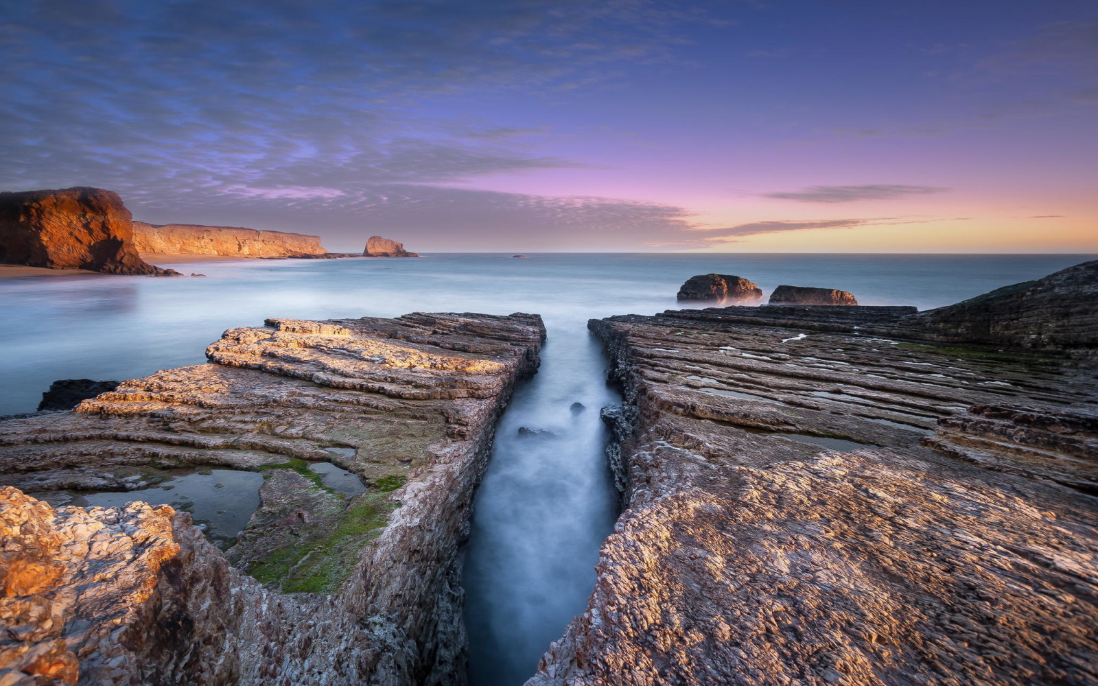 la nature, rive, des pierres, mer, rochers, rasvet