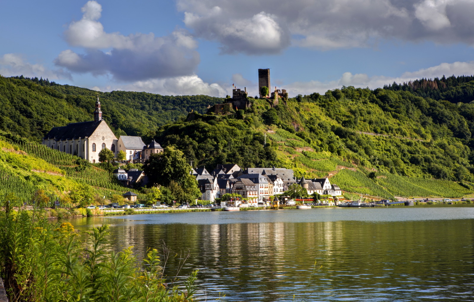 orașul, râu, Germania, fotografie, coastă, Bruttig-Fankel