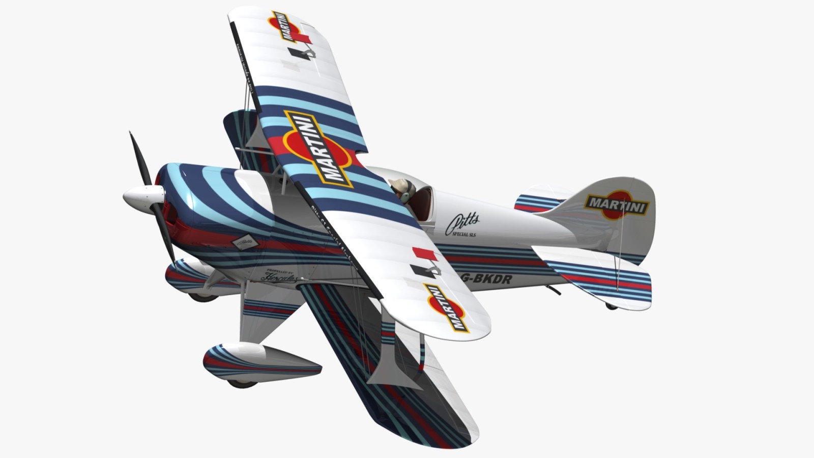 Biplano, modelo 3d, Pitts S1 Martini