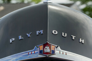 emblem, Plymouth, retro, Förorten