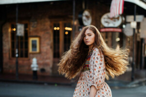 Bourbon Street, menina, Jesse Duke, rua, a cidade