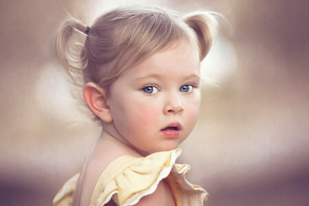 Ojos brillantes, niña, retrato, Tonya Freeland