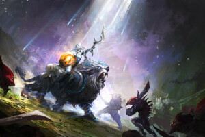 art, battle, Dota 2, Hero, Luna, MOBA, Moon Rider