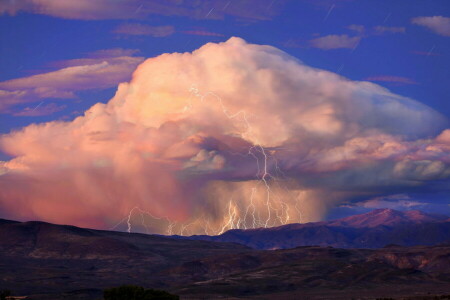 canyon, cloud, lightning, nature, the storm