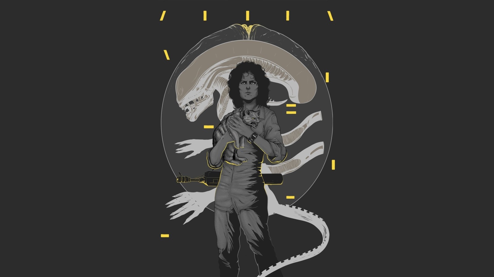 gato, estrangeiro, Ellen Ripley, Sigourney Weaver, "Estrangeiro", Claro Tecelão