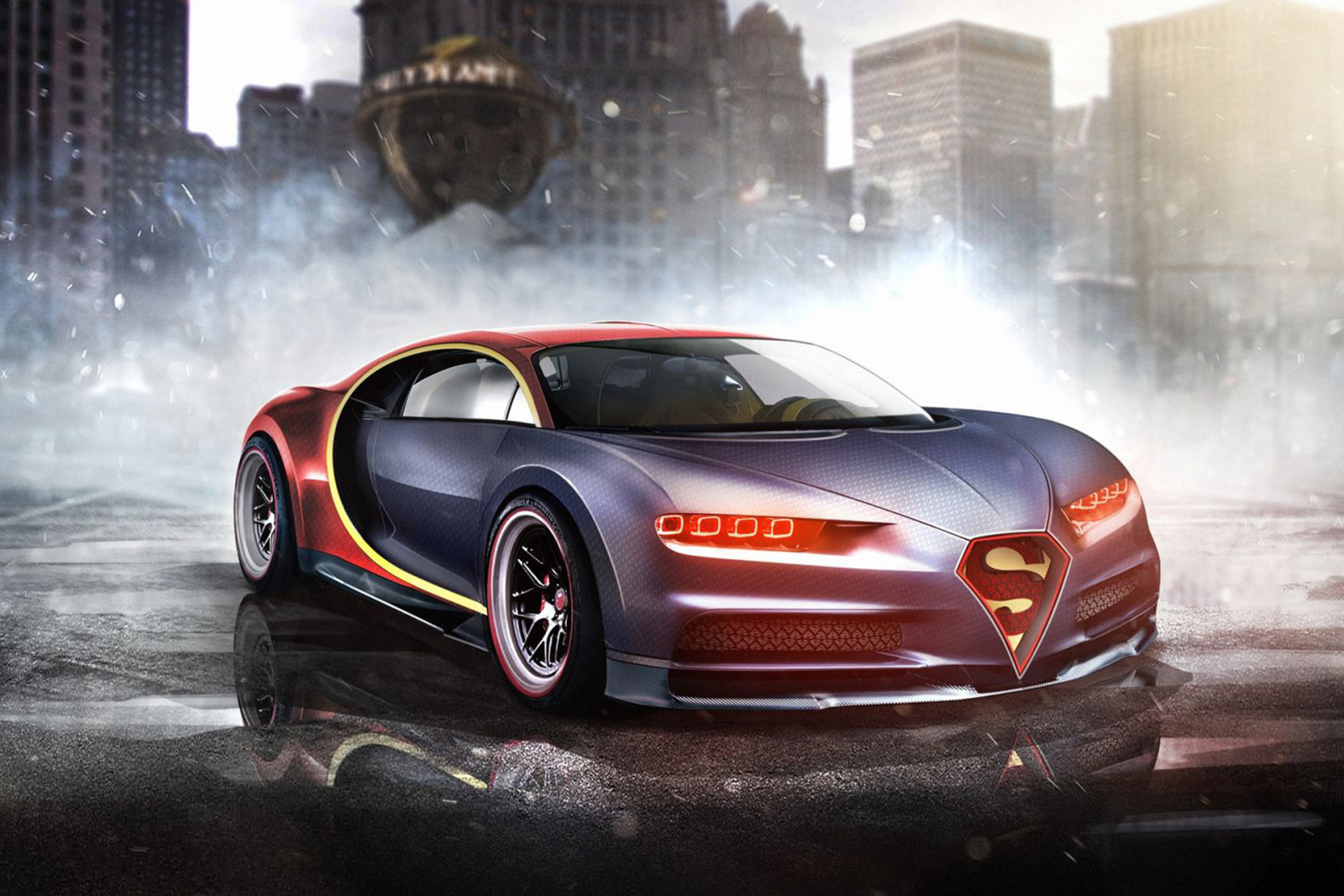 auto, merveille, Bugatti, super-héros, Superman, Bugatti Chiron, Super-héros DC