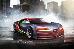 auto, Bugatti, Bugatti Chiron, DC Superheroes, Maravilha, Super heroi, Super homen