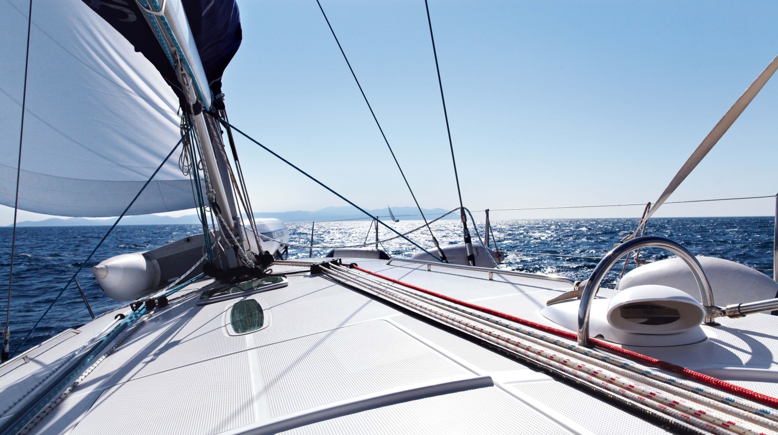 bokeh, de lucht, zomer, marinier, zee, wolken, schip, wit