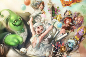 arte, personaggi, volo, ragazze, ragazzi, Gioia, League of Legends, riga fantasma ix