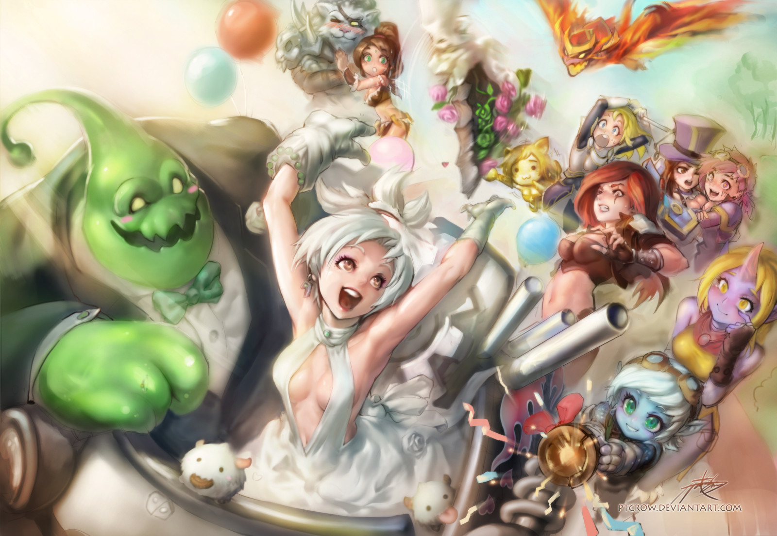 girls, art, flight, characters, Joy, League of Legends, guys, phantom ix row