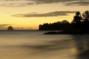 landschap, Marin, Martinique, zee, Ste.-Luce, zonsondergang