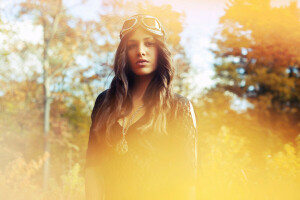 amulet, autumn, brunette, David Olkarny, girl, glasses, photo, photographer