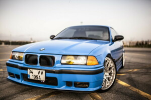 3 Series, blue, BMW, E36, oldschool, red, road, Stance