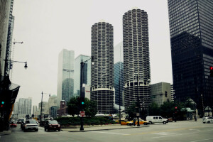 Chicago, Illinois, Machine, Parking, skyscrapers, street, the city