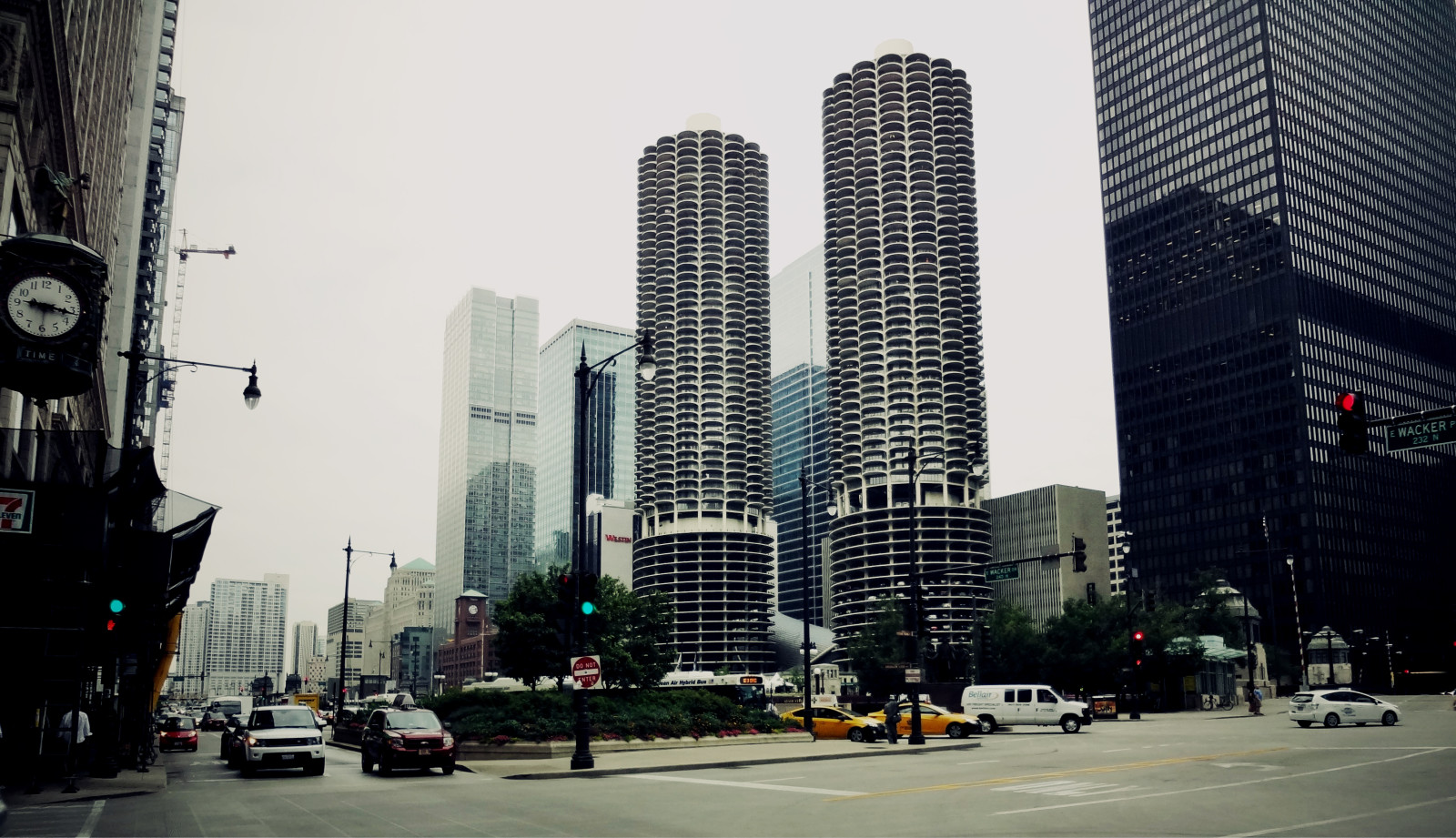 the city, street, skyscrapers, Machine, Chicago, Parking, Illinois