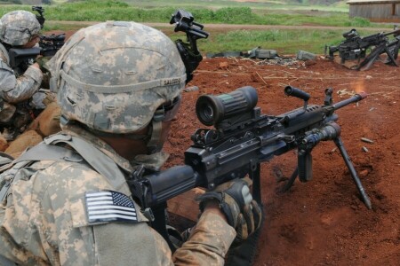 rifle, Soldier, telescopic sight, trench