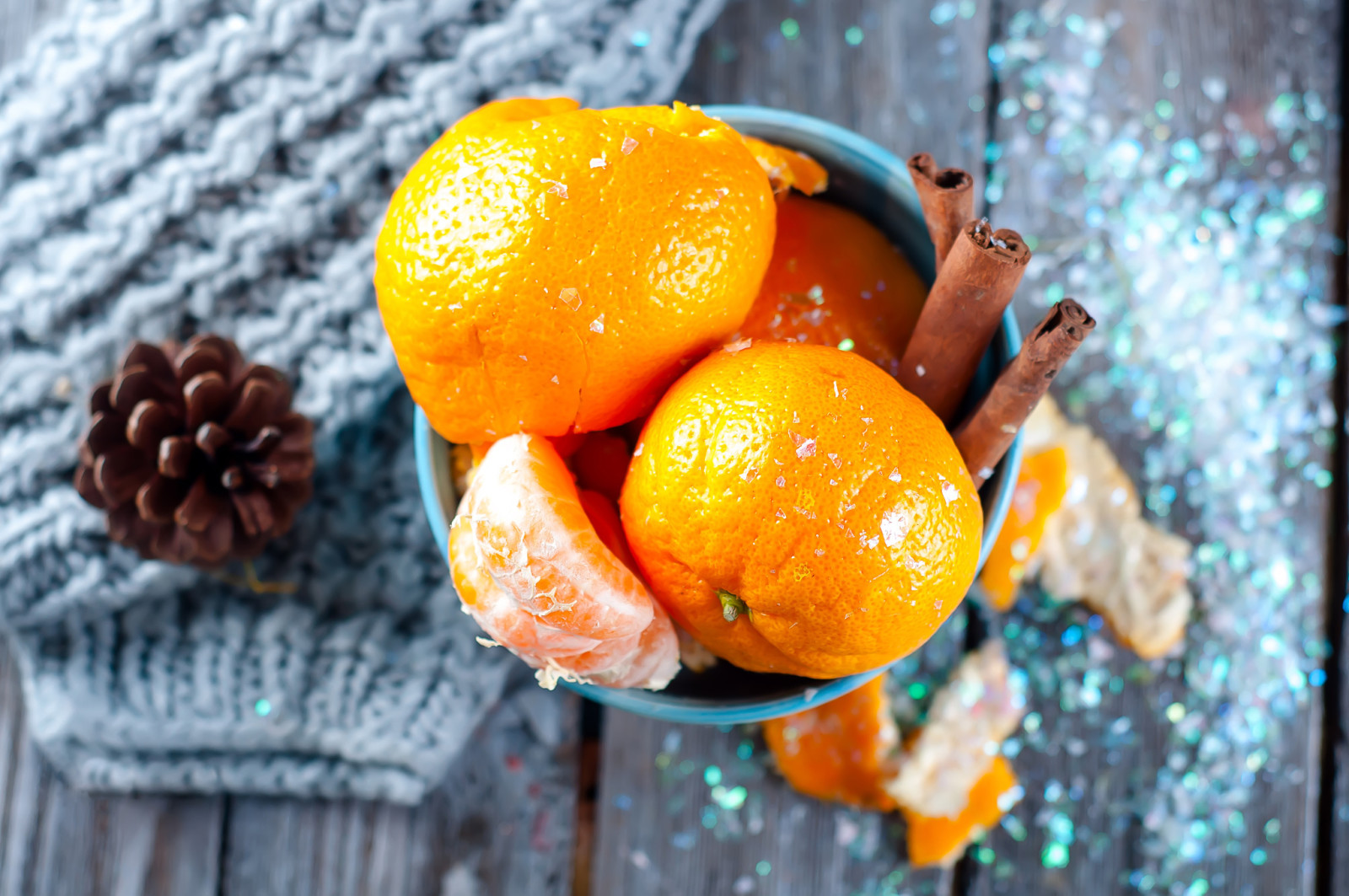 New Year, Christmas, Merry, Xmas, cinnamon, slices, tangerines, Yuliya Mazurkevich