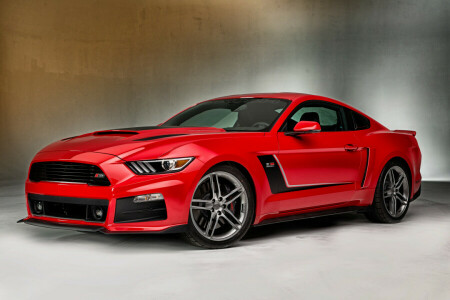 2015, Ford, Mustang, red, Roush, Stage 3