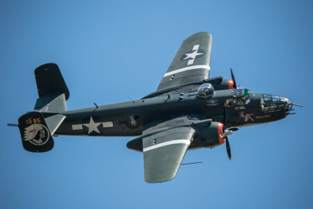 Amerikaans, Gemiddelde, B-25J, Bommenwerper, Mitchell, Noord Amerikaan