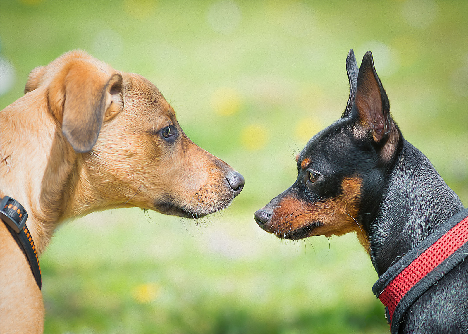 structuur, uiteinde van een loop, honden