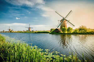 kanaal, Nederland, Rotterdam, WINDMOLEN