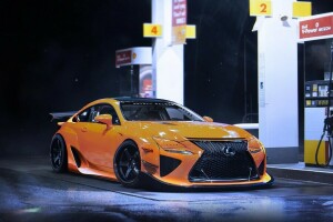 από τον Khyzyl Saleem, αυτοκίνητο, μελλοντικός, Lexus, RCF-A, άθλημα, κούρδισμα, κίτρινος