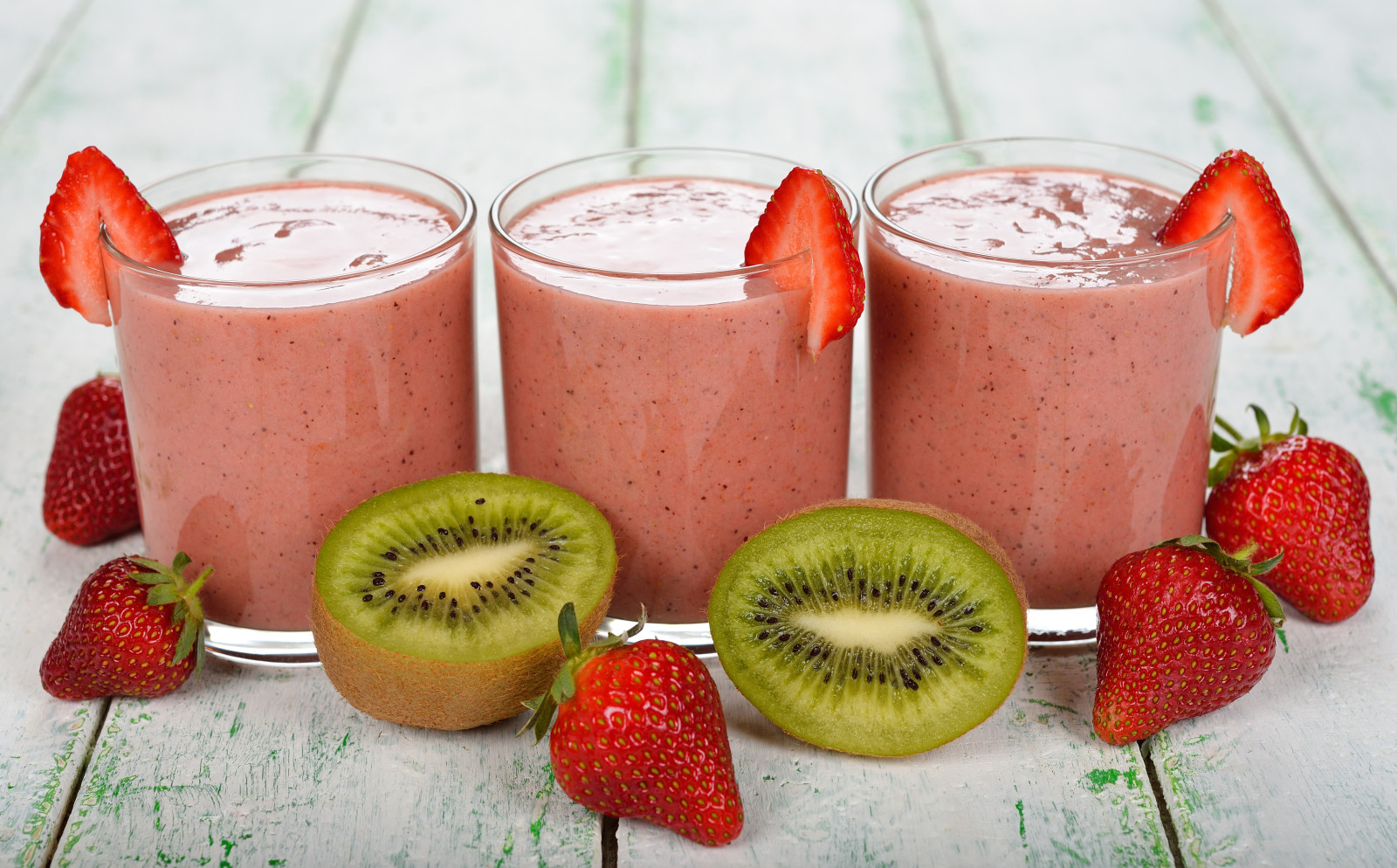 strawberry, kiwi, milkshake