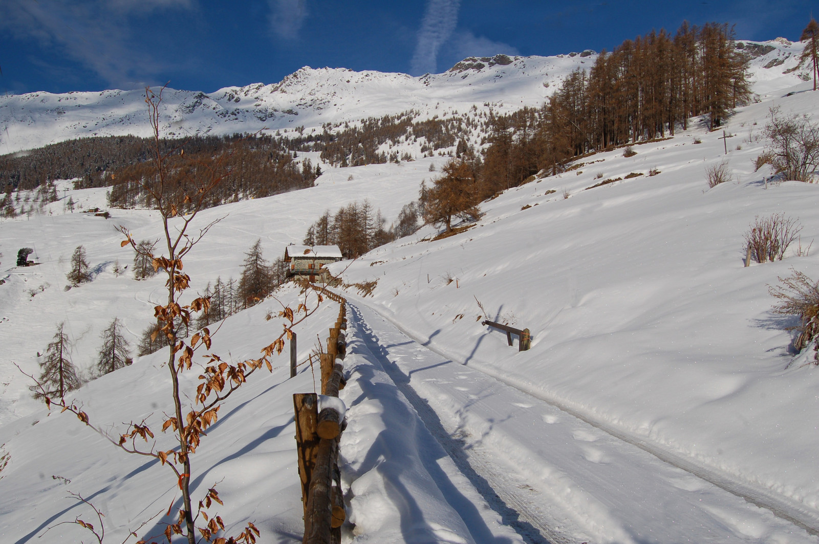 neve, il cielo, Casa, inverno, strada, montagne