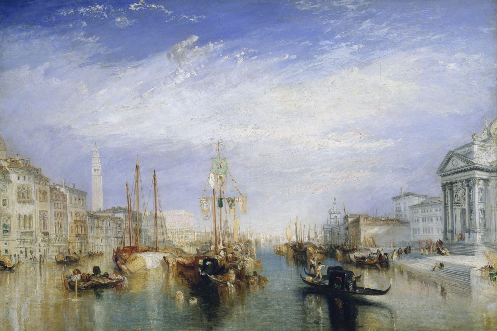 kanal, hav, billede, hjem, både, venedig, Det urbane landskab, William Turner