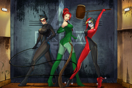 homem Morcego, mulher Gato, DC Comics, Harley Quinn, Hera Venenosa