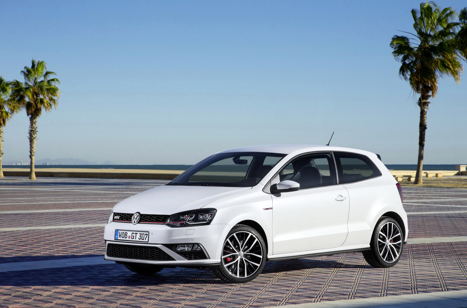 bil, hvit, bilde, Volkswagen, 2014, Polo GTI