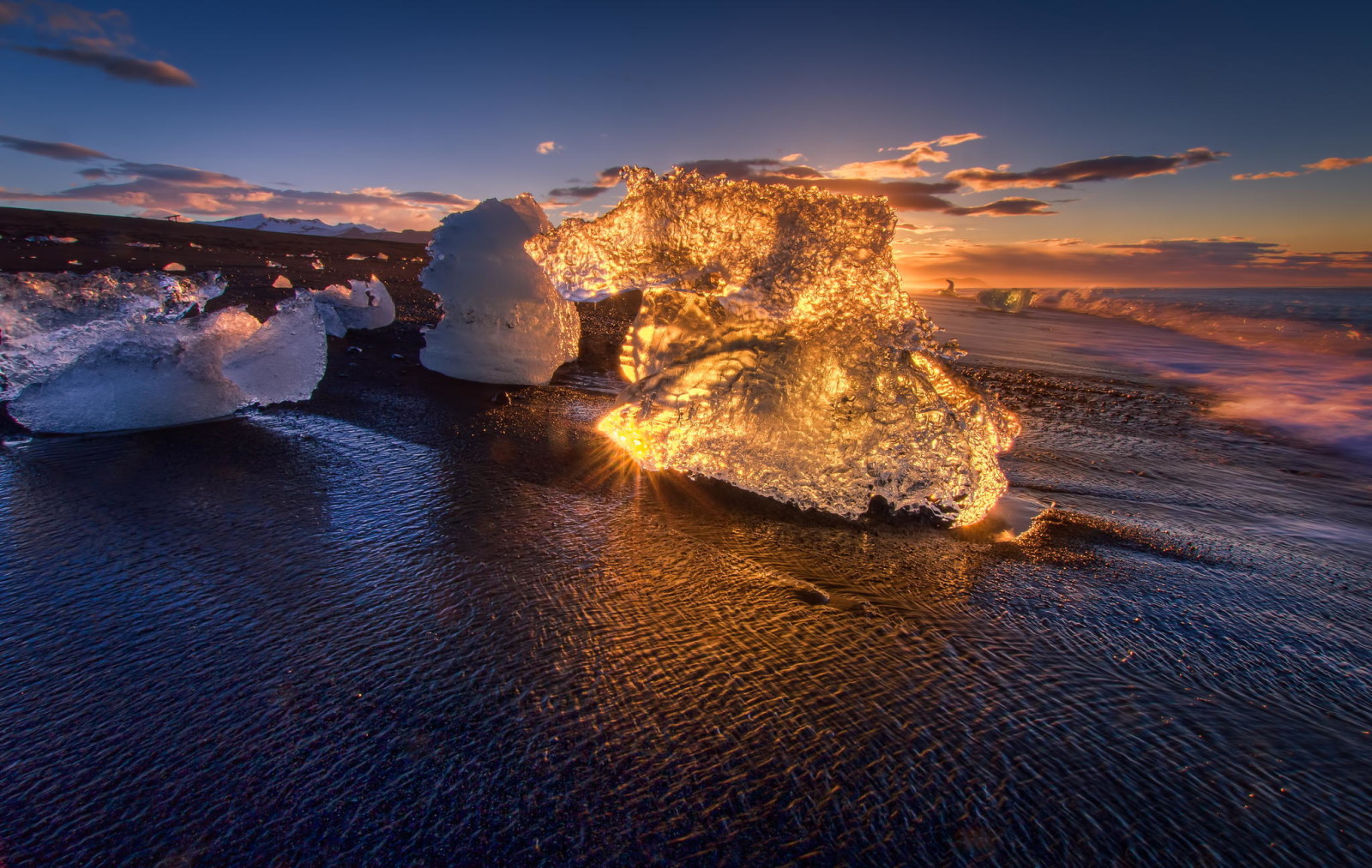 Licht, Eis, Strand, Der Ozean, Dämmerung