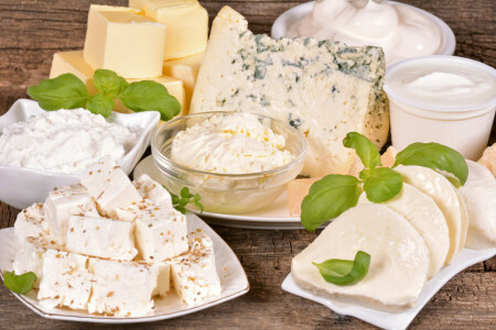 cheese, cottage cheese, dairy products, greens, milk products, sour cream