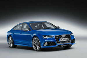 Audi, blue, RS 7, Sign