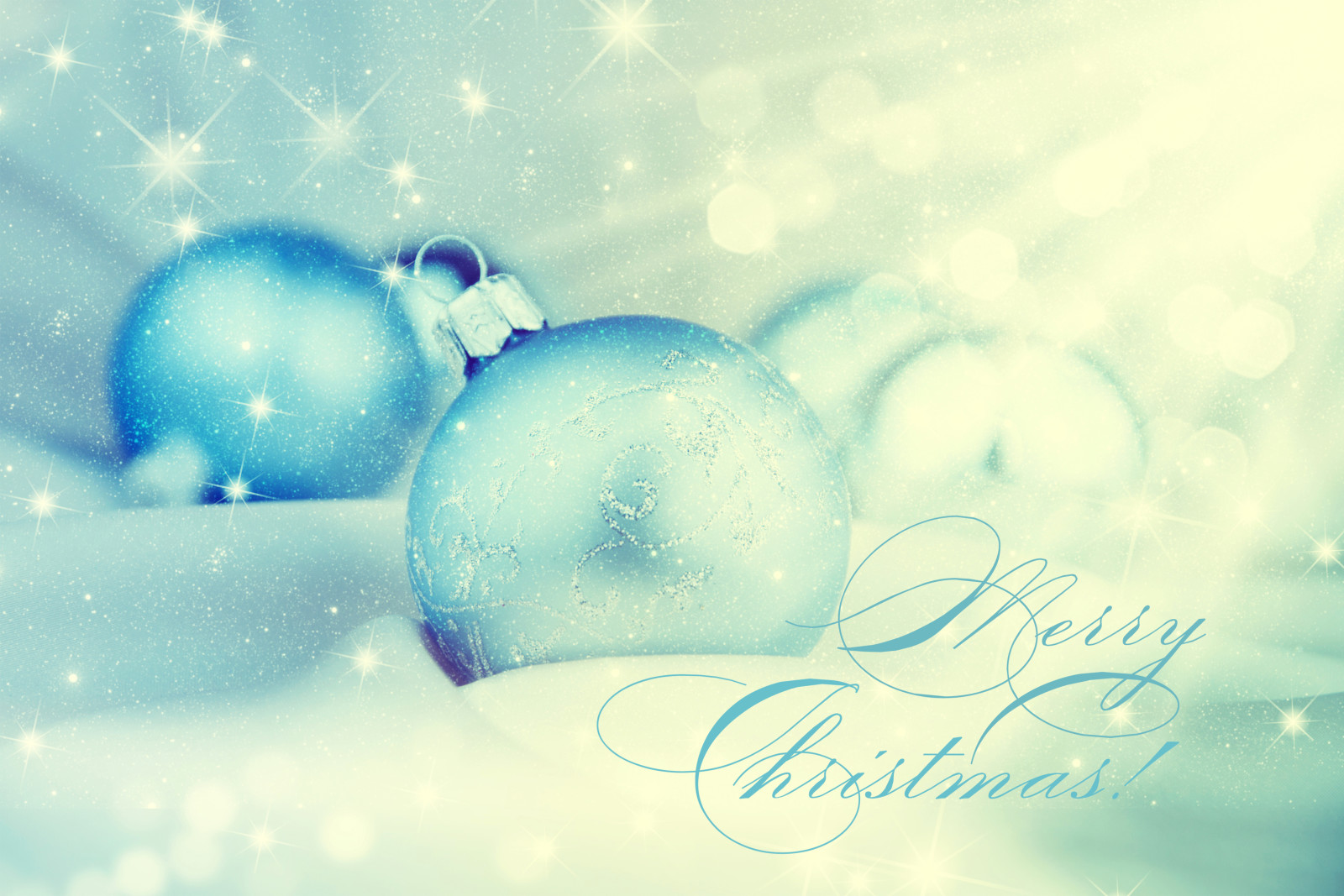 snow, balls, New Year, Christmas, glare, bokeh, holiday, Merry Christmas