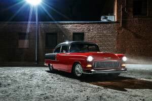 1955, samochód, Chevy Hardtop, Klasyczny, retro