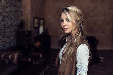 curls, girl, Little Wanderer, Maxim Guselnikov, portrait, room