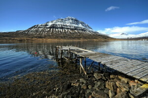 Pont, Lac, paysage, Montagne