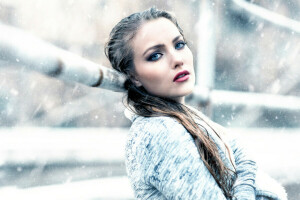 Alessandro Di Cicco, Frozen, girl, makeup, snow