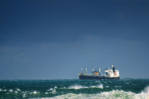 navio, tempestade, Tanker, mar agitado, ondas