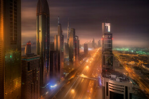 Dubai, morgen, byen, UAE