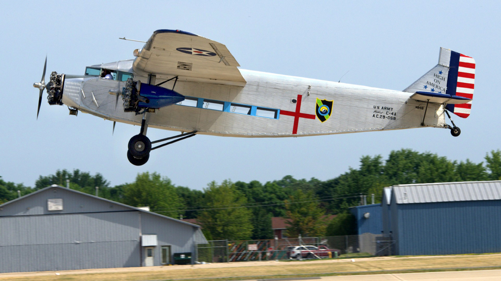 o avião, retro, o aumento, o aeródromo, hélice